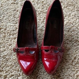 ECCO Red Patent Pumps